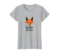 Fantastic Mr. Fox: Clever Woodland Creature Art T-Shirt, Women, Heather Grey, S