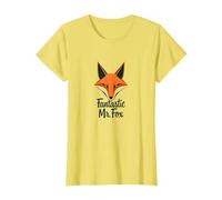 Fantastic Mr. Fox: Clever Woodland Creature Art T-Shirt, Women, Lemon, XS