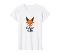 Fantastic Mr. Fox: Clever Woodland Creature Art T-Shirt, Women, White, XS