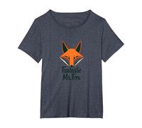 Fantastic Mr. Fox: Clever Woodland Creature Art T-Shirt, Women's Plus, Heather Blue, 2X