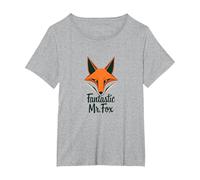Fantastic Mr. Fox: Clever Woodland Creature Art T-Shirt, Women's Plus, Heather Grey, 3X