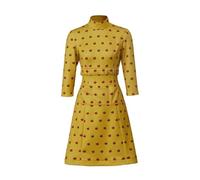 Fantastic Mr. Fox Cosplay Mrs Fox Costume Elegant Yellow Dress Uniform for Women