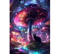 Fantastic Mushroom Paint by Numbers for Adults Beginners, Adult Paint by Numbers Canvas Kits, DIY Acrylic Oil Painting by Number, Creative Hobby for Women, Wall Art Home Decor Gifts 16x20in YT6-502