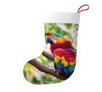 Fantastic Parrot Feather 1 Christmas Stocking 17.7", Festive Hanging Sock for Fireplace Mantel, Holiday Decorations