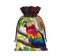 Fantastic Parrot Feather 1 Print Christmas Drawstring Bags Reusable Santa Sack,for Candy,Wedding,Gifts And Storage