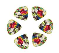 Fantastic Parrot Feather 1 Print Guitar and Ukulele Picks For Music Lovers 12 PCS Mixed Gauges(0.46/0.71/0.96mm)