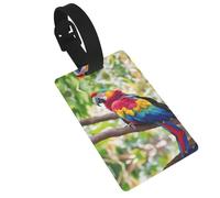 Fantastic Parrot Feather 1 Print Interesting Luggage Tags Travel Luggage Tags for Men and Women for Luggage Identification