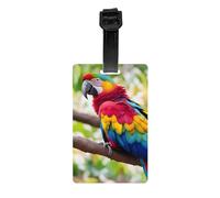Fantastic Parrot Feather 1 Print Luggage Tags for Suitcases Labels Set Travel Essentials Detachable Business Trip