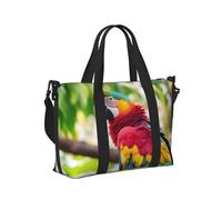 Fantastic Parrot Feather 1 Print Travel Hand Bag Women Lightweight Tote Foldable Daily Weekend Trips Gym Vacation