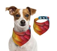 Fantastic Parrot Feather Dog Bandanas,Summer Bandanas for Dogs Washable Adjustable Dog Triangle Scarf Bibs Cute Pet Bibs for Medium Large Dogs Puppy and Cats Large