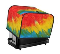 Fantastic Parrot Feather Print 4-Slice Toaster Cover Dustproof Waterproof Kitchen Appliance Protection Daily Use