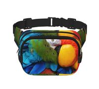 Fantastic Parrot Feather Print Bag Waist Fanny Pack - Keeper Large Fashion Bumbag for Women Men,Adjustable Waist Bag Running Walking Outdoor