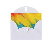 Fantastic Parrot Feather Print Blank Cards and Envelopes 5" x 6" for Wedding Birthday Invitations and All Occasions