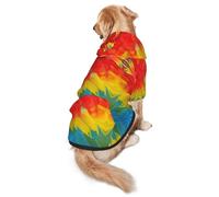 Fantastic Parrot Feather Print Dog Hoodie For Medium To Large Dogs, Warm, Soft, Breathable Sweatshirt, Easy To Wear Jumper For Winter And Fall, Pet Coat Pullover