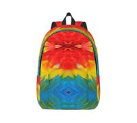 Fantastic Parrot Feather Print Lightweight Backpack Vintage Rucksack Laptop Compartment Travel Outdoor Daily Use