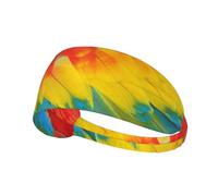 Fantastic Parrot Feather Print Non-Slip Elastic Running Headband, Sweat Absorbing Stretchy Hair Bands For Gym Yoga, Soft Skin-Friendly Foldable Workout Headband