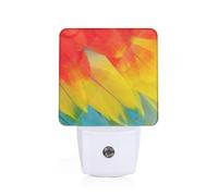 Fantastic Parrot Feather Print Plug-in Night Light for Bedroom Hallway Dorm Living Room Illumination Home Decor