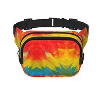 Fantastic Parrot Feather Print Square Waist Purse Double Layer Fanny BagTrendy Travel Waist Bag for Men and Women, Black, One Size