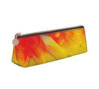 Fantastic Parrot Feather Print Triangle Pencil Pens Case Large-Capacity Stationery Organizer Pouch Office Travel