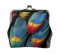 Fantastic Parrot Feather Print Versatile Coin Purse Exquisite Mini Wallet Cute Change Pouch for Any Occasion