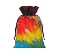 Fantastic Parrot Feather Print Xmas Drawstring Eco-Friendly Gift Bags For Christmas Party Wrapping Present Needs