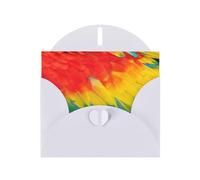 Fantastic Parrot Feather Printing Blank Pearl Paper Greeting Card,Unique Notecards Designs, Envelopes For Thank You, Invitations
