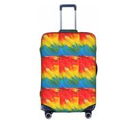Fantastic Parrot Feather Suitcase Cover Elastic Washable Luggage Cover Scratch Protector Multiple Sizes, White, Large