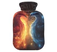 Fantastic Phoenix Bird Hot Water Bottles with Soft Velvet Cover Hot Water Bag for Neck and Shoulder Pain Relief