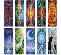 Fantastic Stained Glass Transparent Bookmarks - 10 Pcs Art Stained Glass Bookmarks for Women Book Lovers Teachers Bookish Readers Aesthetic Reading Accessories,Birthday Christmas Valentines Day Gifts