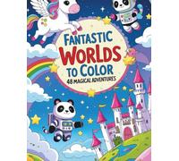 FANTASTIC WORLDS TO COLOR - 48 MAGICAL ADVENTURES: A Whimsical Coloring Journey Through Robots, Unicorns, Dinosaurs, and Magical Worlds!