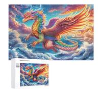 Fantastical Eagle-dragon Soaring over Ocean 1000 Piece Jigsaw Puzzle for Teens 14+ Weekend Activity Logical Reasoning Gift for Teenagers 1000 PCS