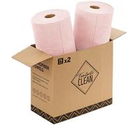Fantasticlean Microfiber Cleaning Cloth Roll -150 Pack, Tear Away Microfiber Towels, 12" x 12", Reusable Washable, Ultra Absorbent Dish Rags for Car, Home, Garage or Shop (2 Rolls of Pink)