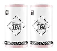 Fantasticlean Microfiber Cleaning Cloth Roll -150 Pack, Tear Away Microfiber Towels, 12" x 12", Reusable Washable, Ultra Absorbent Dish Rags for Car, Home, Garage or Shop (2 Rolls of Pink)