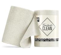 Fantasticlean Microfiber Cleaning Cloth Roll -60 Pack, Tear Away Towels, 8" x 8", Reusable Washable Rags (Off-white)