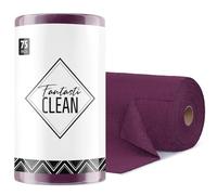 Fantasticlean Microfiber Cleaning Cloth Roll -75 Pack, Tear Away Towels, 12" x 12", Reusable Washable Rags (Dark Purple)