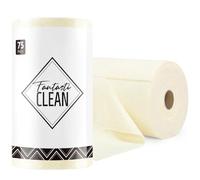 Fantasticlean Microfiber Cleaning Cloth Roll -75 Pack, Tear Away Towels, 12" x 12", Reusable Washable Rags (Beige)