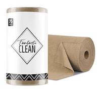 Fantasticlean Microfiber on a Roll Tear Away Cleaning Towels, Reusable and Washable Cloths, for Car, House, Garage or Kitchen, 12" x 12", 75 Pack (Tan)