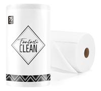 Fantasticlean Microfiber on a Roll Tear Away Cleaning Towels, Reusable and Washable Cloths, for Car, House, Garage or Kitchen, 12" x 12", 75 Pack (White)