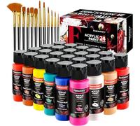 fantastory Glow in the Dark Acrylic Paint,10 Bright Colors, 30ml/1oz Waterproof Glow in Dark Paint,Indoor Outdoor Halloween Blacklight Paint for Kids,Adults, Rocks,Wood,Crafts [MildColor Series]