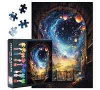 Fantasy 1000 Piece Puzzles for Adults, Fantasy Scene with Bookshelves and Planets in The Sky Jigsaw Puzzles, Impossible Challenging Jigsaw Puzzles for Adults, 19.5 x 27.5 Inch