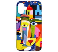 Fantasy Abstract Faces Shapes Case for iPhone 16 Plus