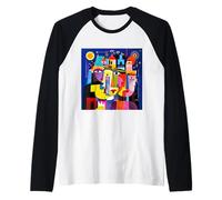 Fantasy Abstract Faces Shapes Raglan Baseball Tee
