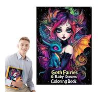 Fantasy Adult Coloring Book - Gothic Coloring Book, Fantasy Adult Drawing Book | Fairies & Dragons Coloring Sketch Book with Relaxation Patterns, Stress-Relief Art Pages Drawing Book for Creativity