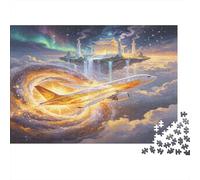 Fantasy Airplane Flight Jigsaw Puzzle for Adults 1000 Piece Jigsaw Puzzle Paper Puzzle Game Cloud Scene Relax Focus Gift Home Family 70x50cm/1000pcs