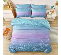 Fantasy American Duvet Cover Cot-bed, Soft Easy Care Microfibre Bedding with Retro Pastoral Wildflower, Includes Pillowcase, Colourful