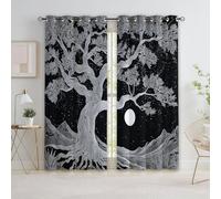 Fantasy Ancient Tree Thermal Insulated Curtains Black Grommet Eyelet Curtains,Blackout Noise Reducing Windows Drapes for Nursery Living Room 46” W x 54” L x 2 Panels