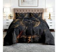 Fantasy Angel Coverless Duvet Small Double 7.5 Tog, Reversible | Comforter 155x220 cm Gothic Castle Fantasy Soft Warm Camping Blanket Washable Quilt, Bedding Set with Pillowcase U183