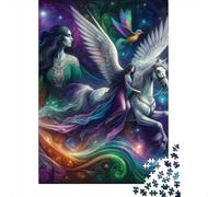 Fantasy Angel Horse Art Print Jigsaw Puzzles Puzzle for Adults Kids. 1000 Pieces Impossible Challenge Toy Educational Games Home Decoration for Adults& Kids Age 14 Years Up 38x26cm/1000pcs