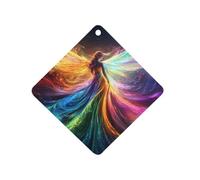 Fantasy Angel with Wings Car Aromatherapy Tablets Air Freshener Hanging Scented Cards for Rooms Bathrooms Wardrobe Rhombus