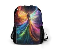 Fantasy Angel with Wings Drawstring Backpack Dry And Wet Separation Sport Travel Beach Gym Sack String Yoga Bag